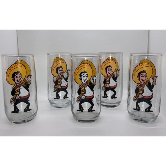 Poncho's Character 1975 Pepsi Collector Brockway Glass Tumbler - Lot of 5 - Picture 2 of 5